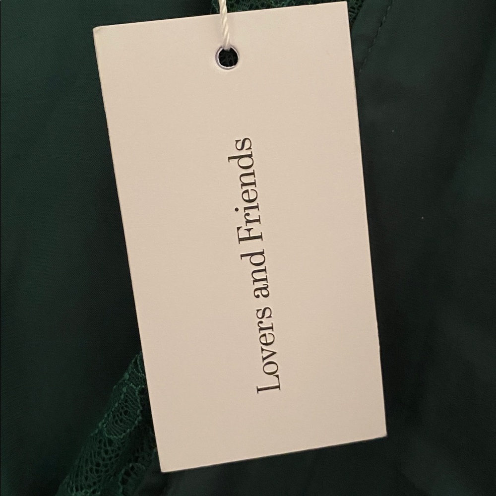 NEW Lovers & Friends $288 NADEEN Dark Green Satin Mini Dress XS NWT - Picture 12 of 12